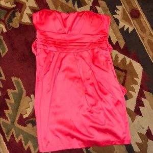 Coral strapless dress